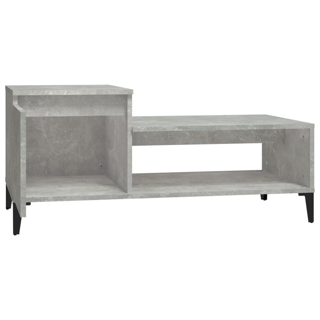 Table basse gris béton 100x50x45 cm en bois