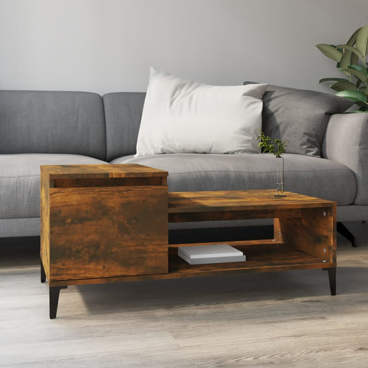 Table basse chêne fumé 100x50x45 cm en bois