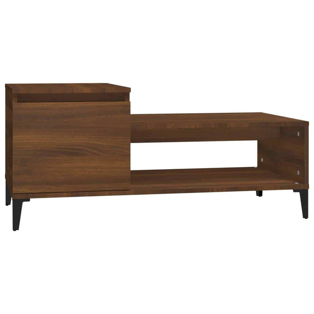 Coffee Table Brown Oak Look 100x50x45 cm Wood Material