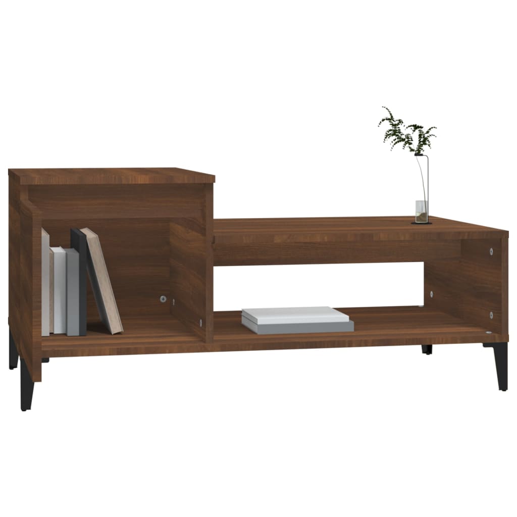 Coffee Table Brown Oak Look 100x50x45 cm Wood Material
