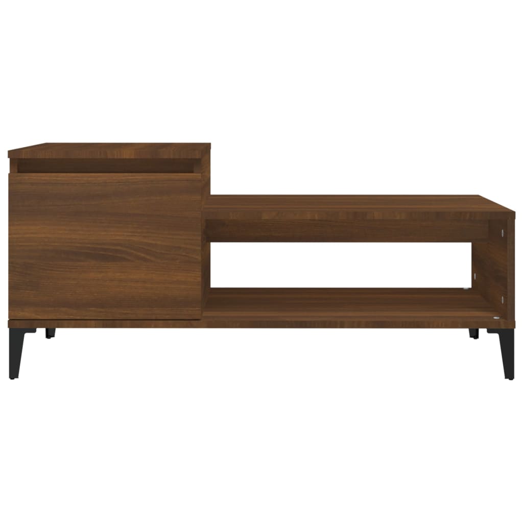 Coffee Table Brown Oak Look 100x50x45 cm Wood Material