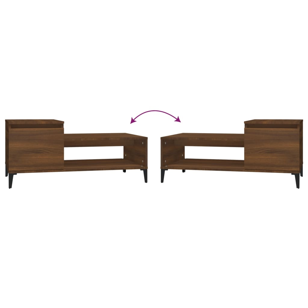 Coffee Table Brown Oak Look 100x50x45 cm Wood Material