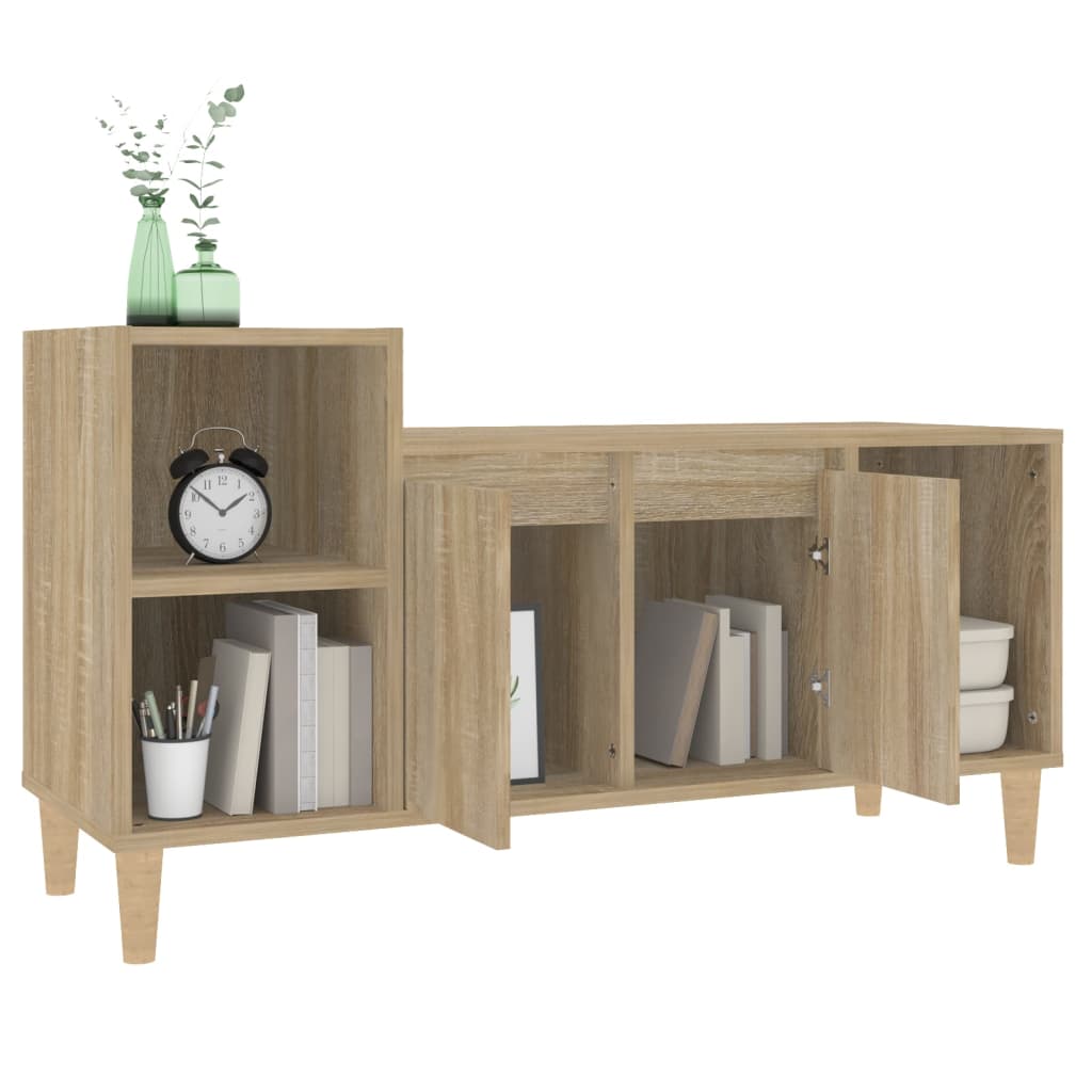 Meuble TV chêne Sonoma 100x35x55 cm matériau bois