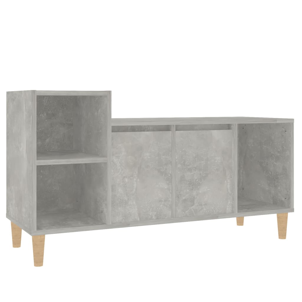 Meuble TV gris béton 100x35x55 cm en bois