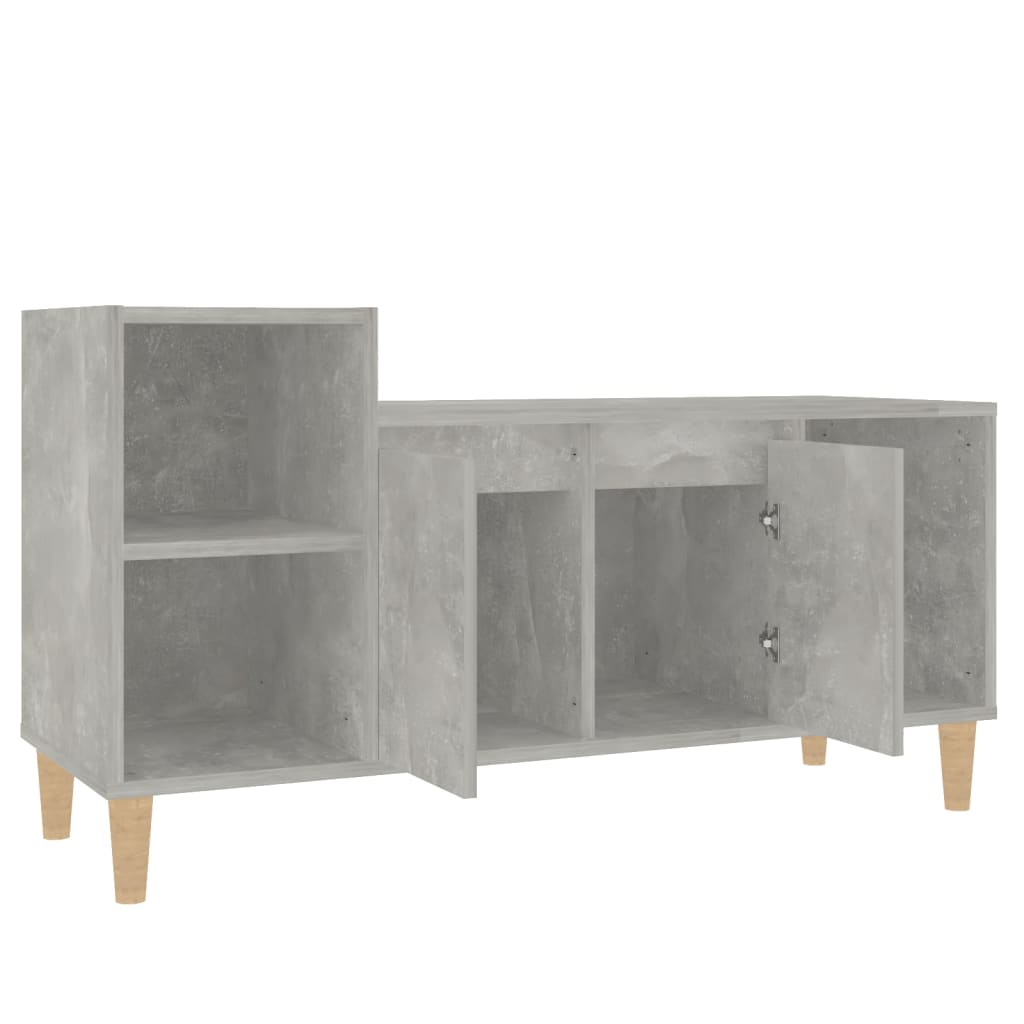 Meuble TV gris béton 100x35x55 cm en bois