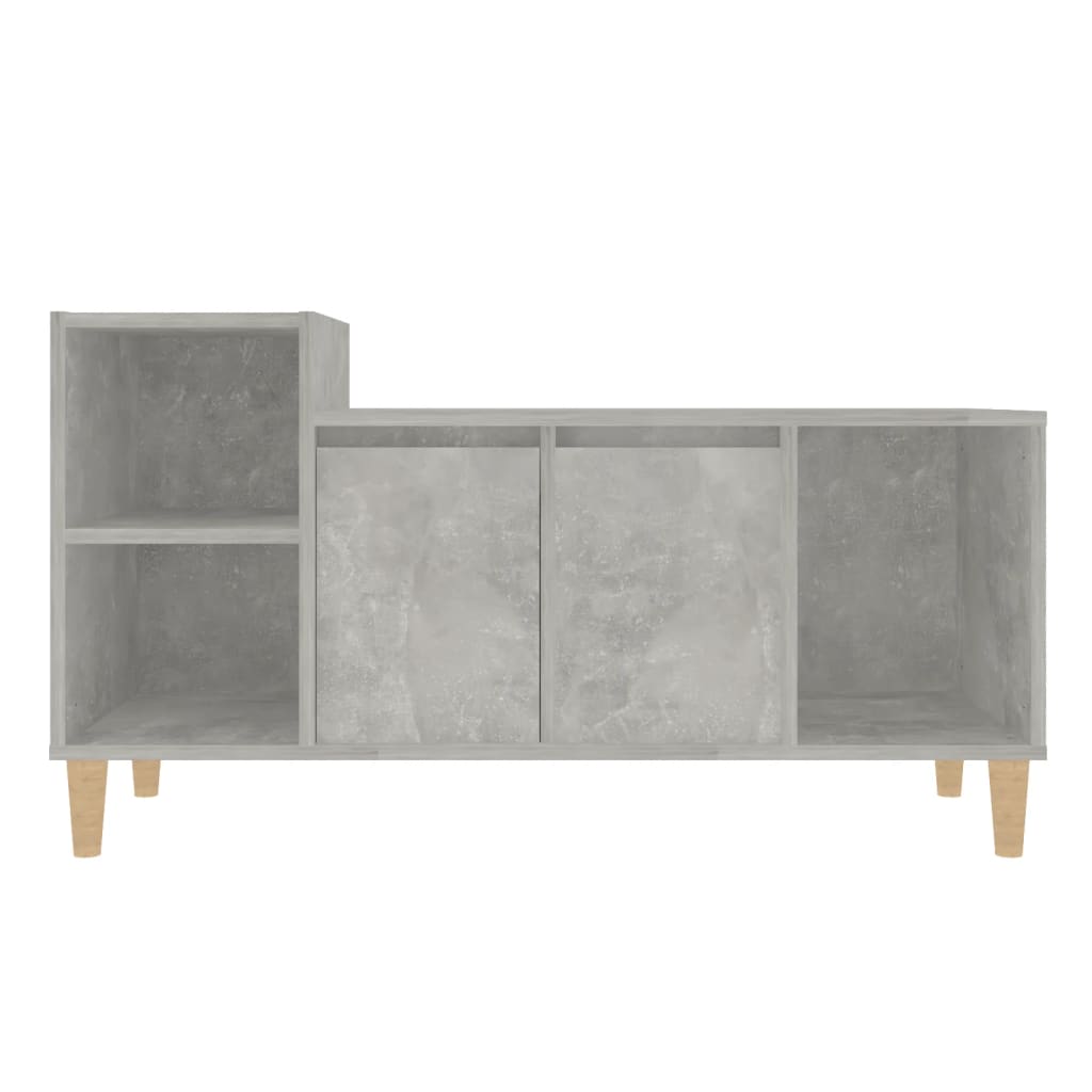 Meuble TV gris béton 100x35x55 cm en bois