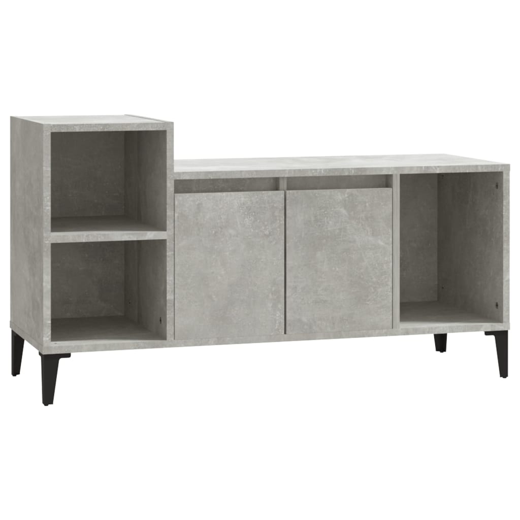 Meuble TV gris béton 100x35x55 cm en bois