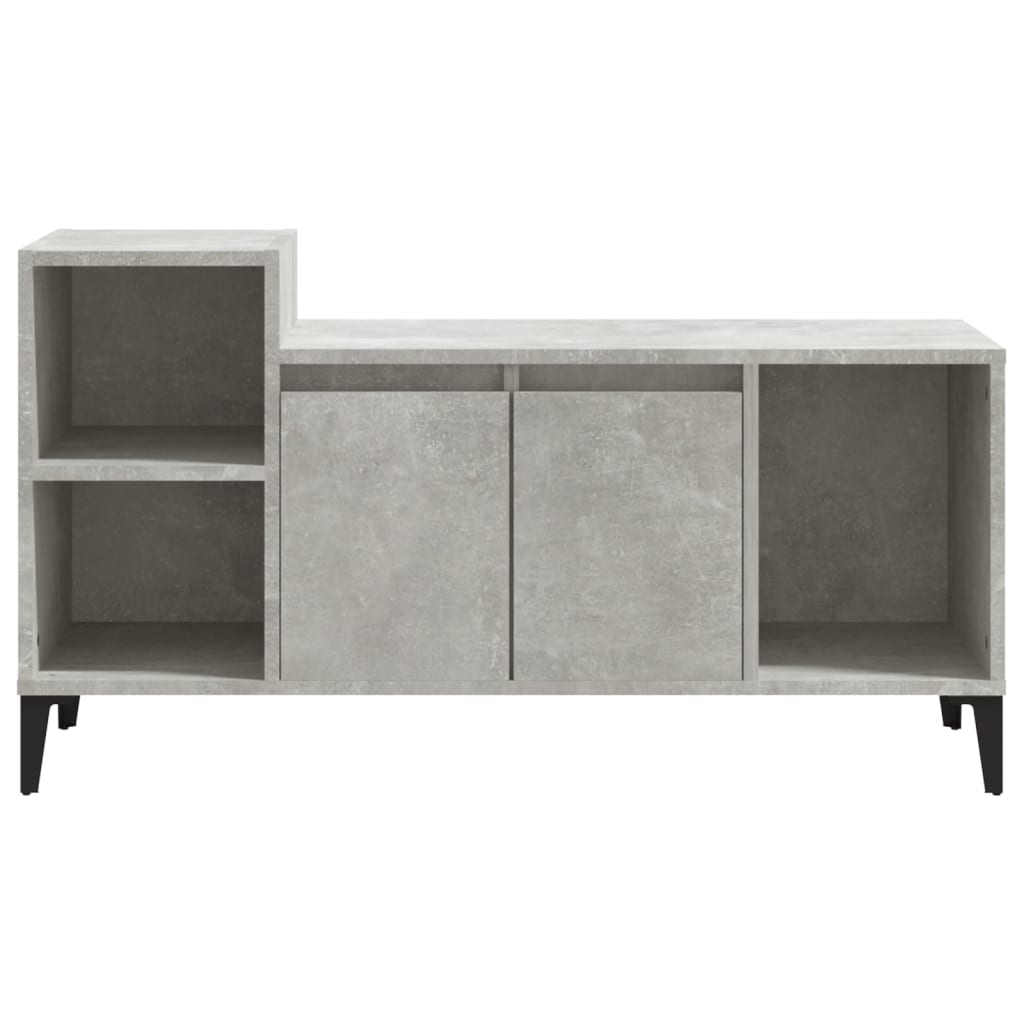 Meuble TV gris béton 100x35x55 cm en bois