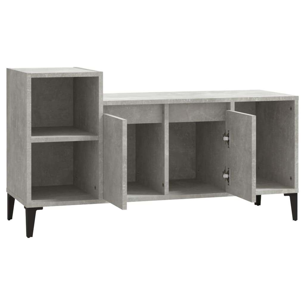 Meuble TV gris béton 100x35x55 cm en bois