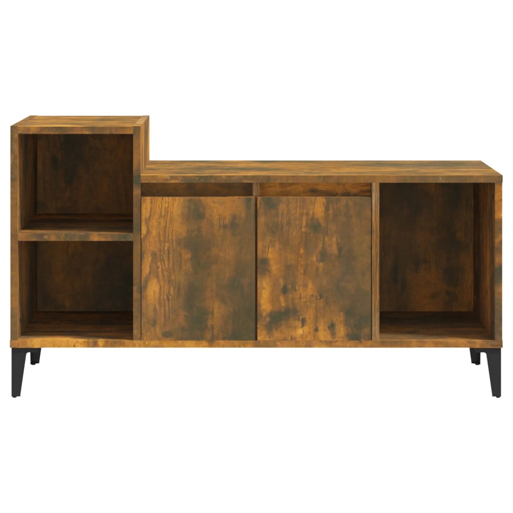 Meuble TV chêne fumé 100x35x55 cm matériau bois