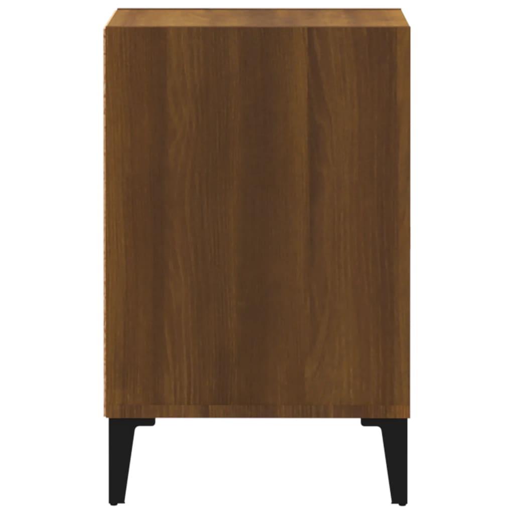 Meuble TV aspect chêne marron 100x35x55 cm matériau bois