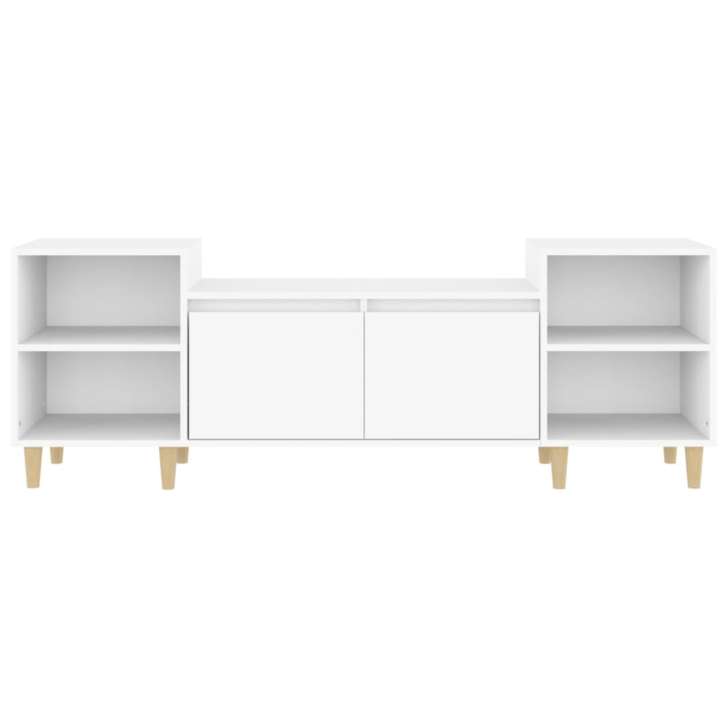Meuble TV blanc 160x35x55 cm en bois