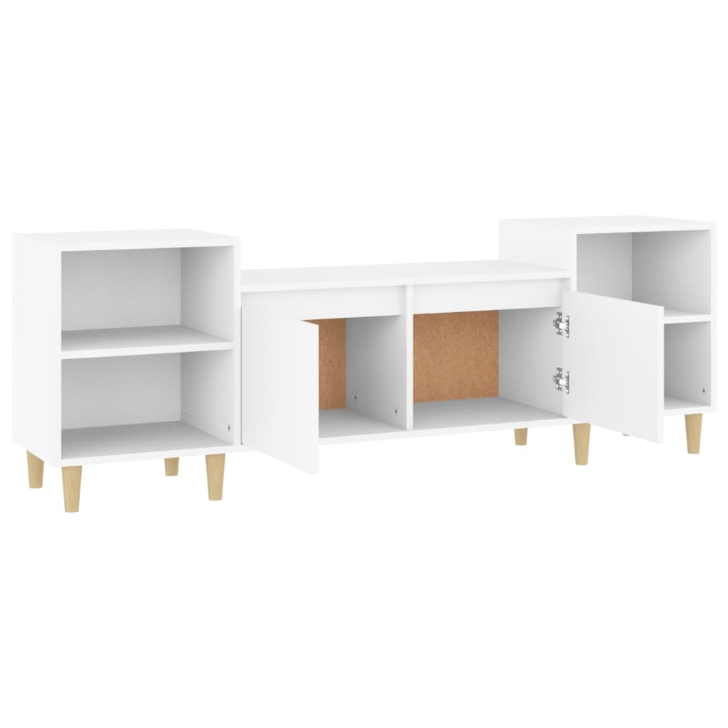 Meuble TV blanc 160x35x55 cm en bois
