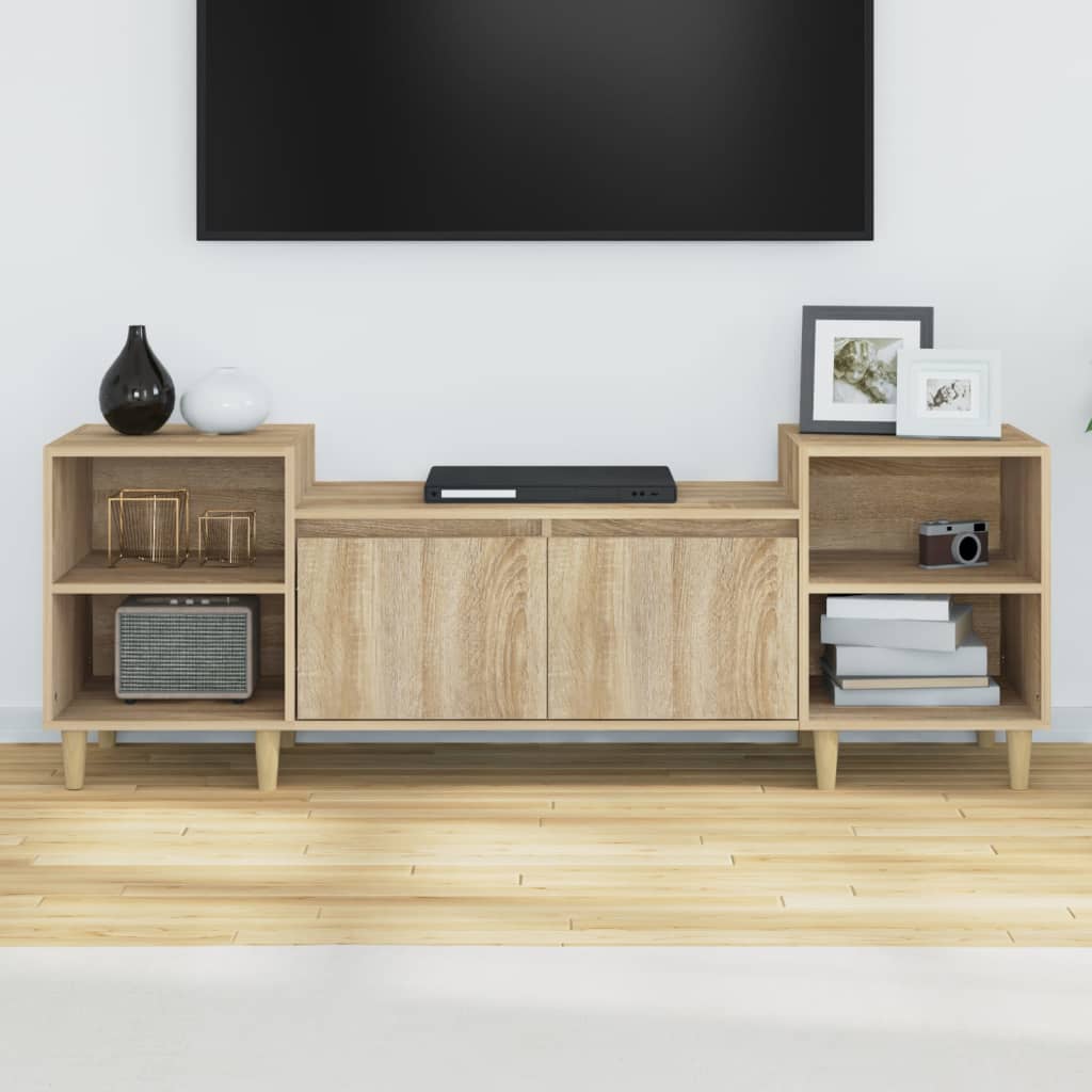 Meuble TV chêne Sonoma 160x35x55 cm matériau bois
