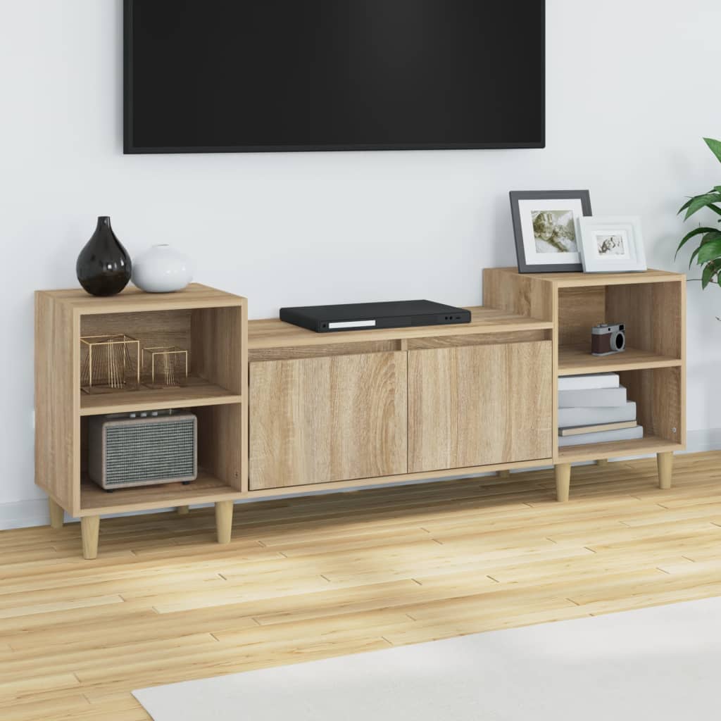 Meuble TV chêne Sonoma 160x35x55 cm matériau bois