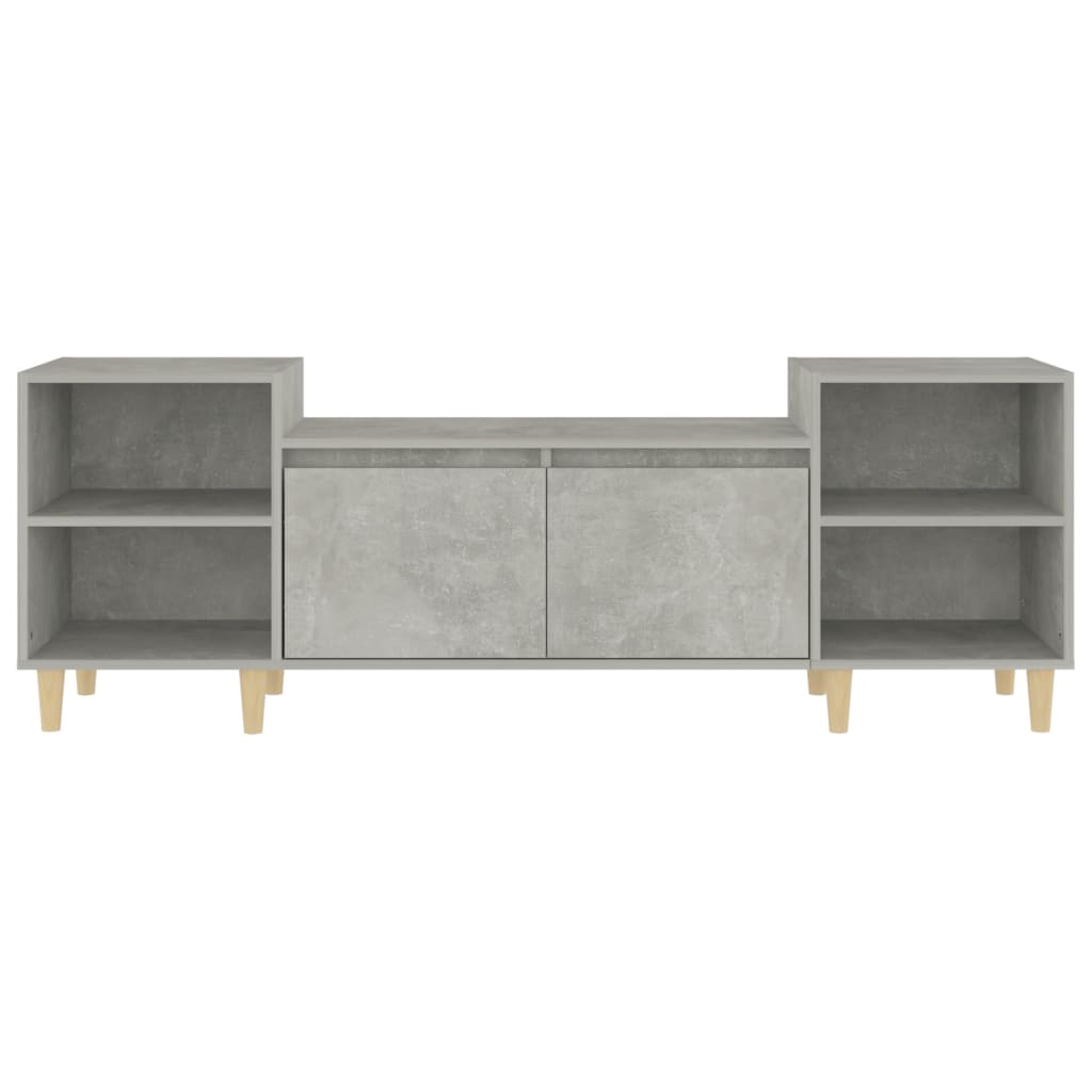 Meuble TV gris béton 160x35x55 cm en bois