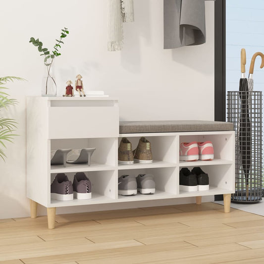 Étagère à chaussures blanc 102x36x60 cm en bois