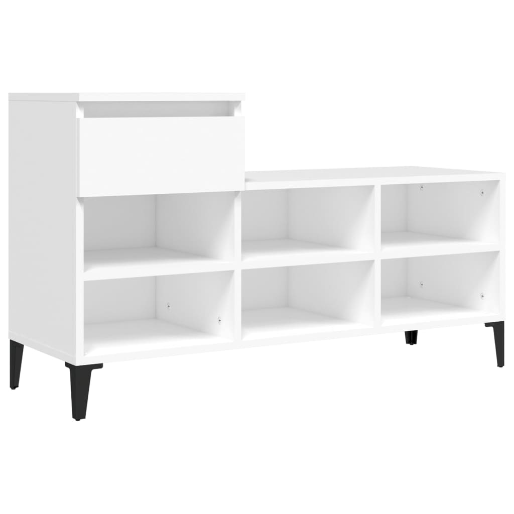 Étagère à chaussures blanc 102x36x60 cm en bois