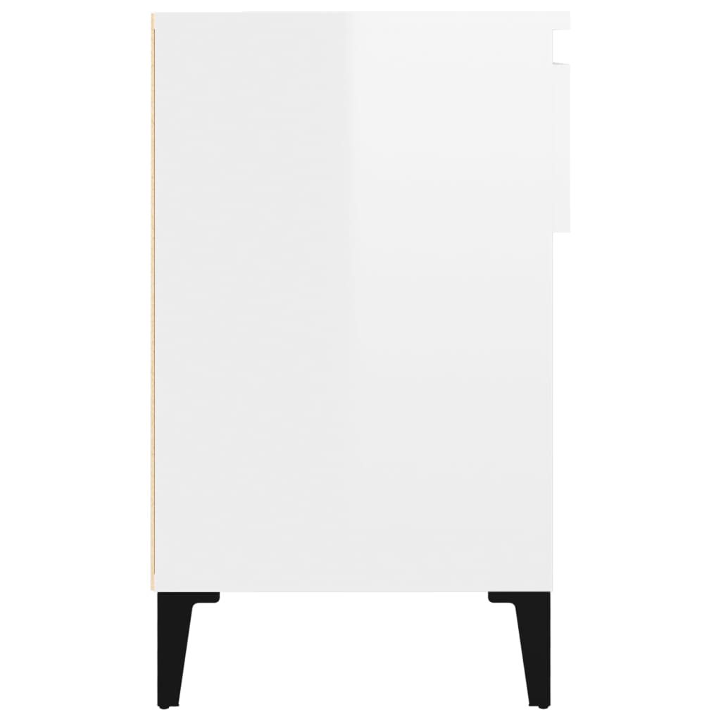 Shoe rack high gloss white 102x36x60 cm wood material