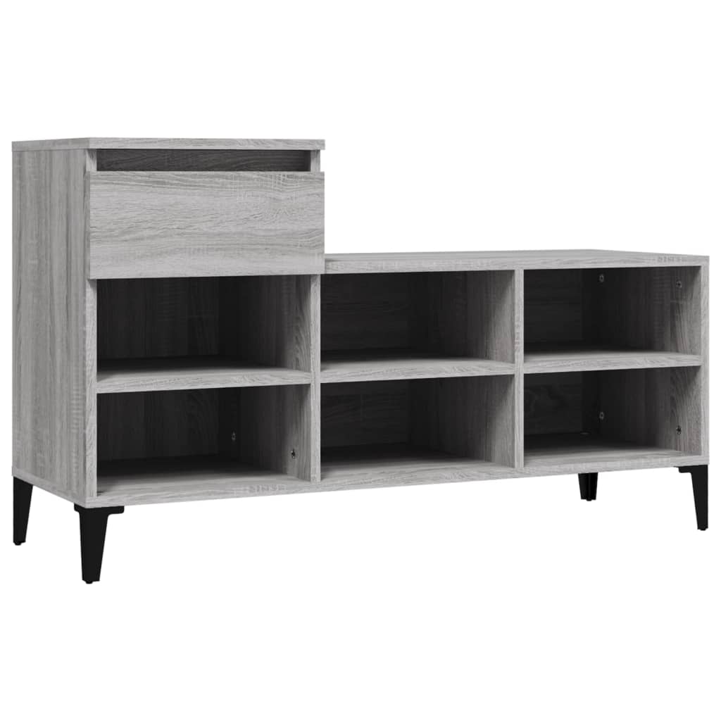 Étagère à chaussures gris Sonoma 102x36x60 cm en bois