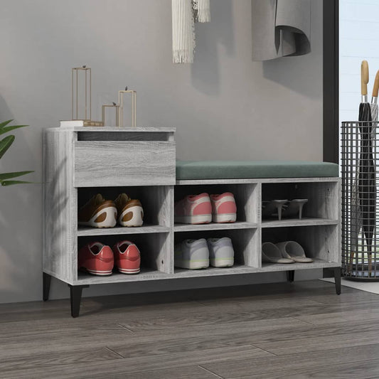 Étagère à chaussures gris Sonoma 102x36x60 cm en bois
