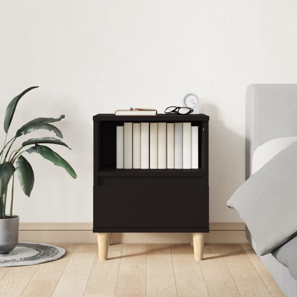 Bedside Table Black 40x35x50 cm