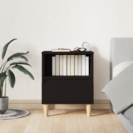 Bedside Table Black 40x35x50 cm