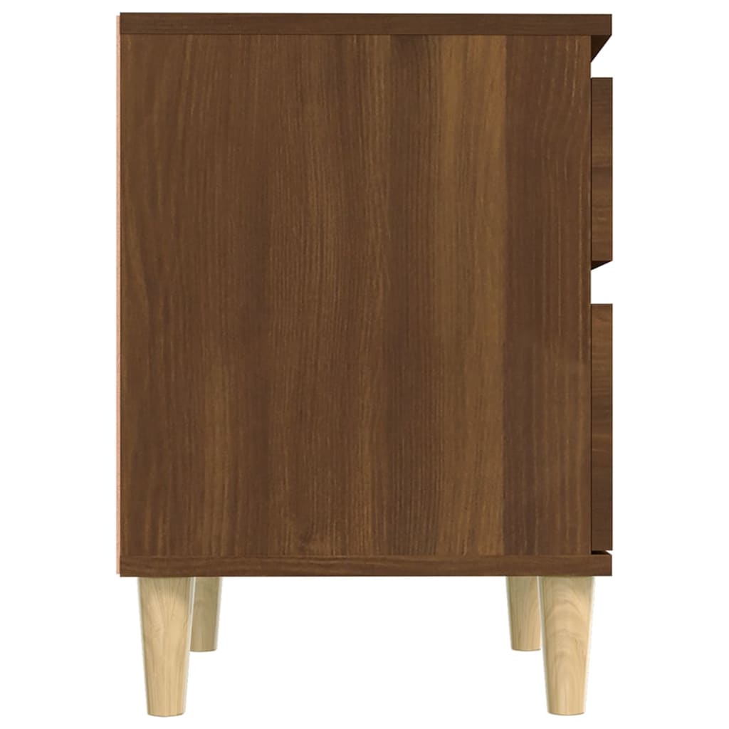 Table de chevet aspect chêne marron 40x35x50 cm