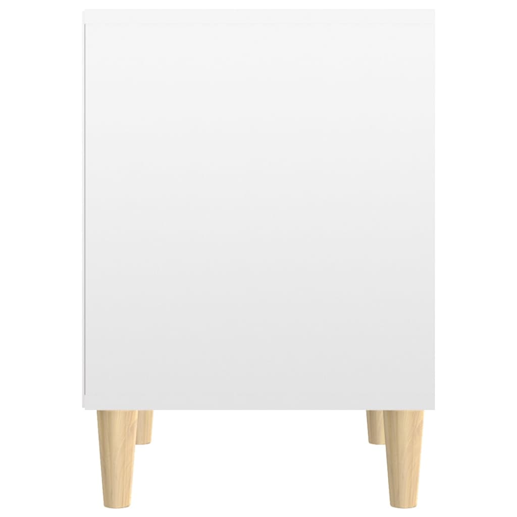 Bedside table high gloss white 40x35x50 cm wood material