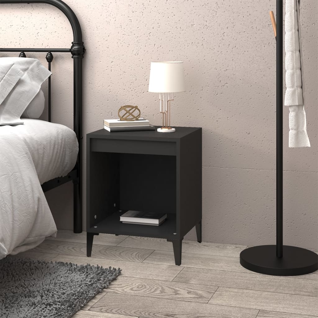 Bedside Table Black 40x35x50 cm