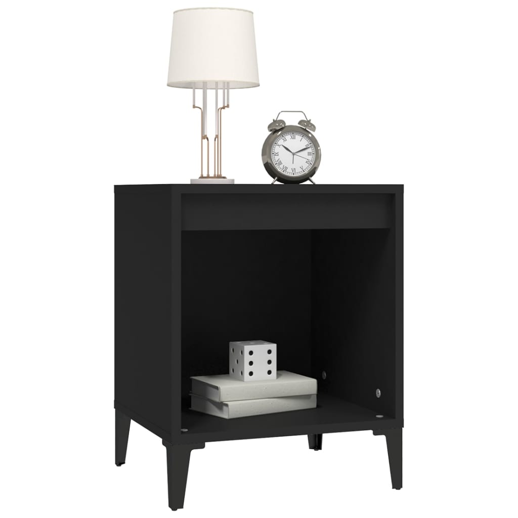 Bedside Table Black 40x35x50 cm