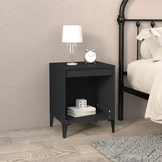 Bedside Table Black 40x35x50 cm