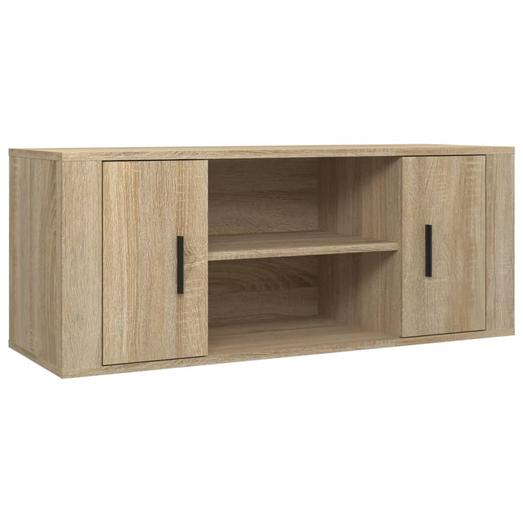Meuble TV chêne Sonoma 100x35x40 cm matériau bois