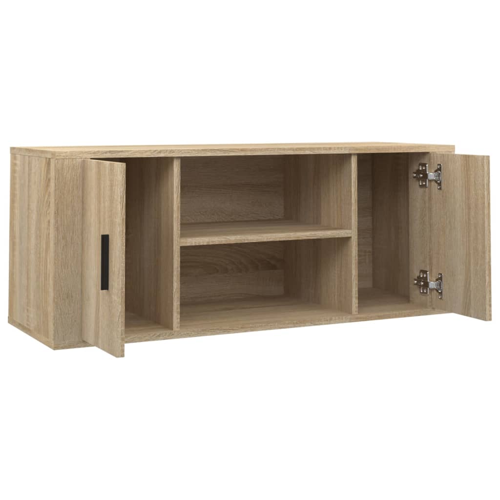 Meuble TV chêne Sonoma 100x35x40 cm matériau bois