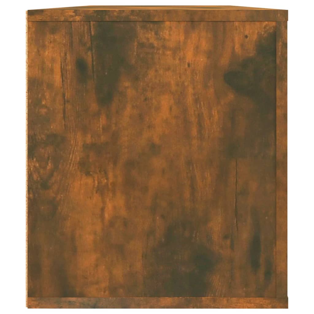 Meuble TV chêne fumé 100x35x40 cm matériau bois