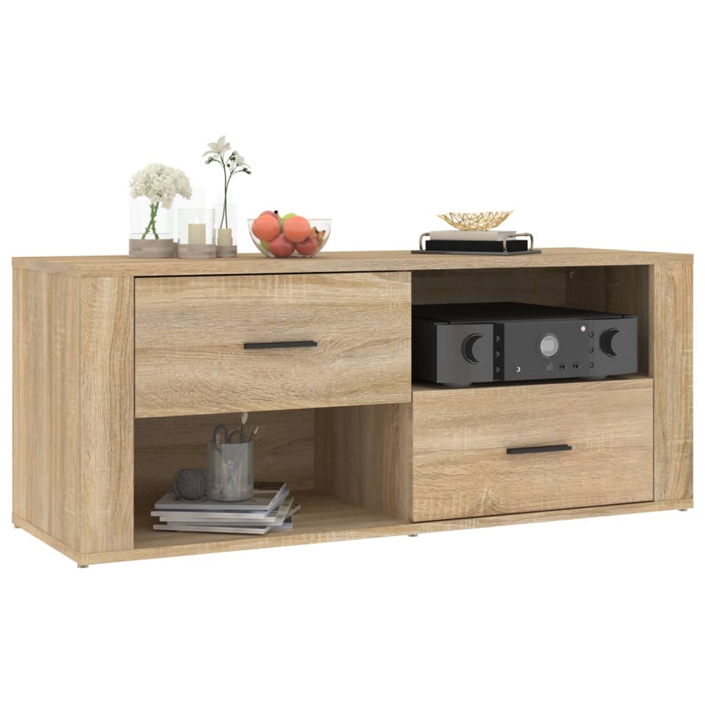 Meuble TV chêne Sonoma 100x35x40 cm matériau bois