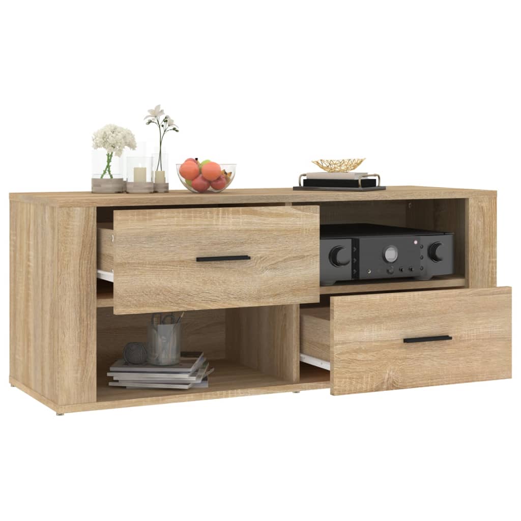 Meuble TV chêne Sonoma 100x35x40 cm matériau bois