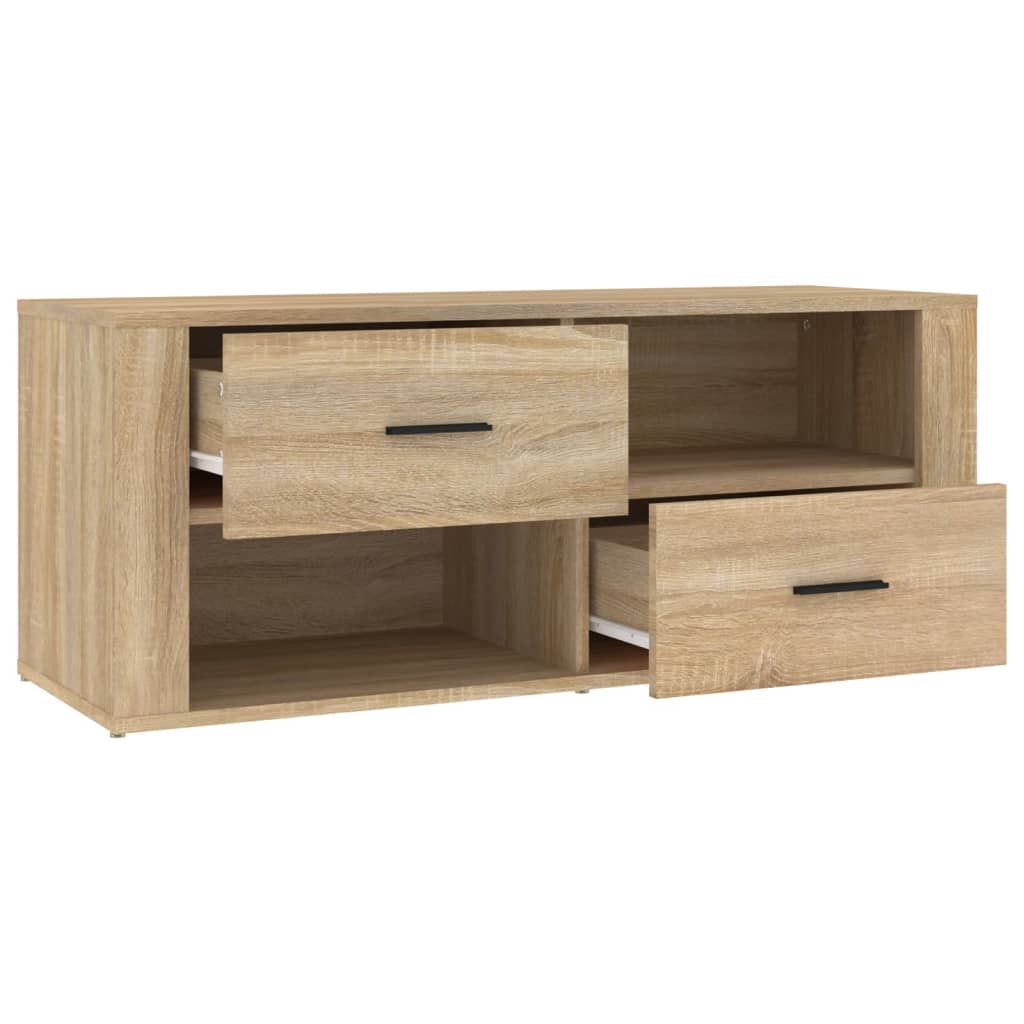 Meuble TV chêne Sonoma 100x35x40 cm matériau bois