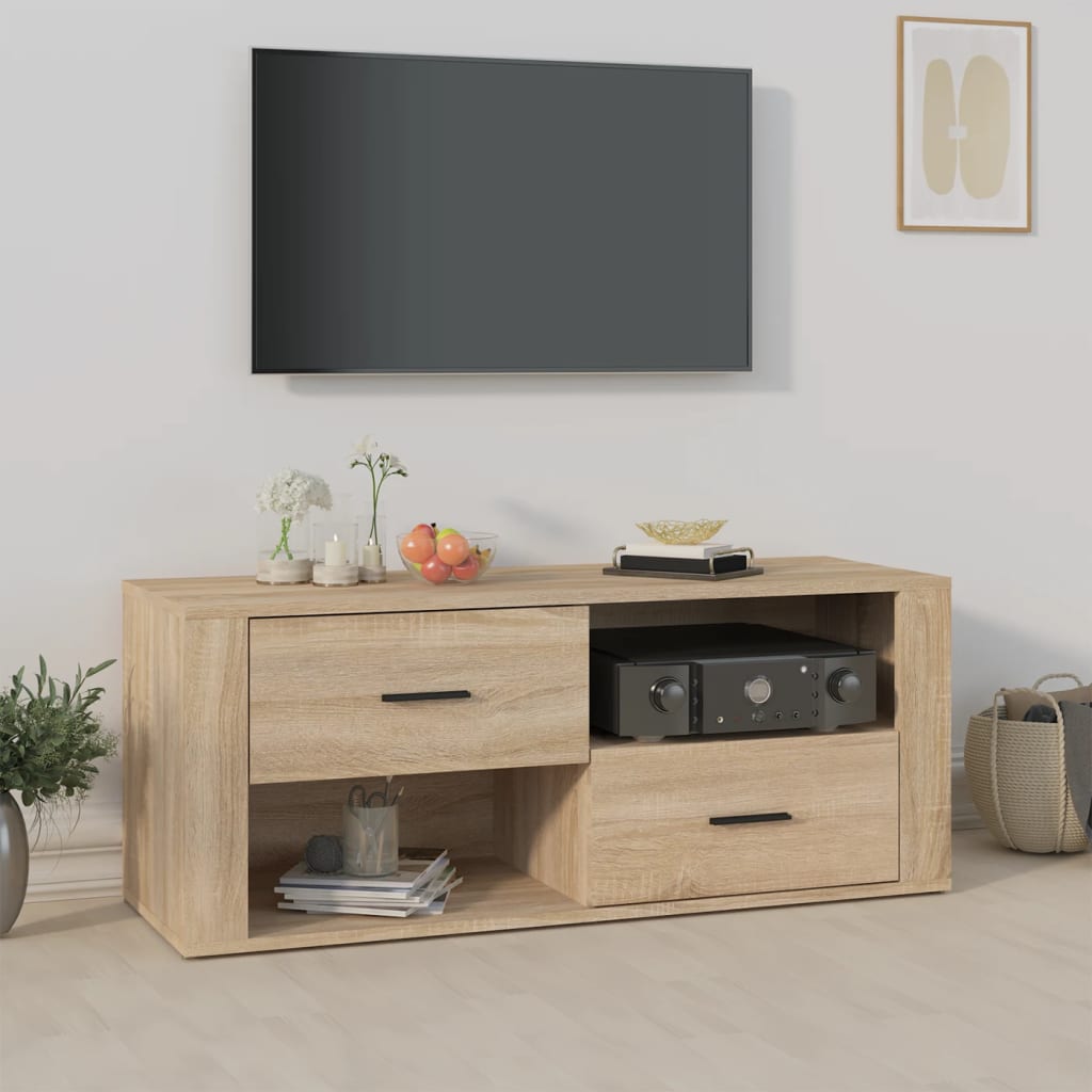Meuble TV chêne Sonoma 100x35x40 cm matériau bois