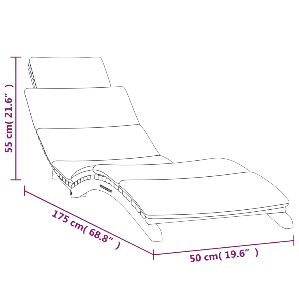 Sun loungers 2 pcs. with cushions solid teak wood