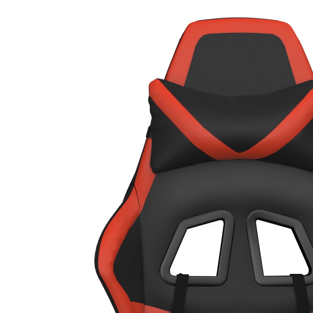 Gaming-Stuhl mit Fußstütze Schwarz und Rot Kunstleder
