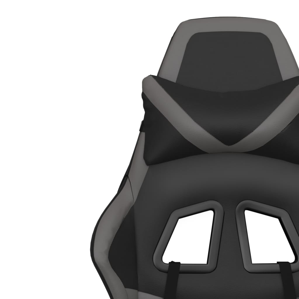 Gaming-Stuhl mit Fußstütze Schwarz und Grau Kunstleder