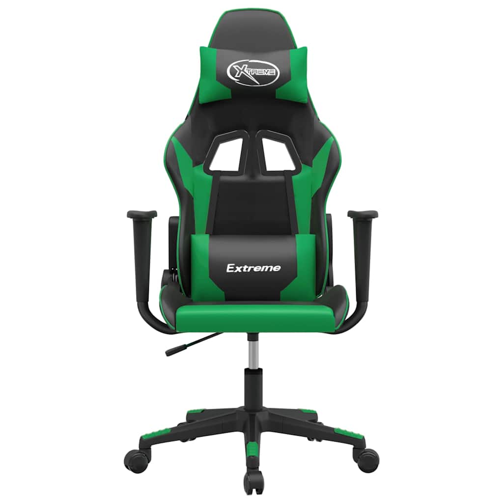 Gaming-Stuhl Schwarz und Grün Kunstleder