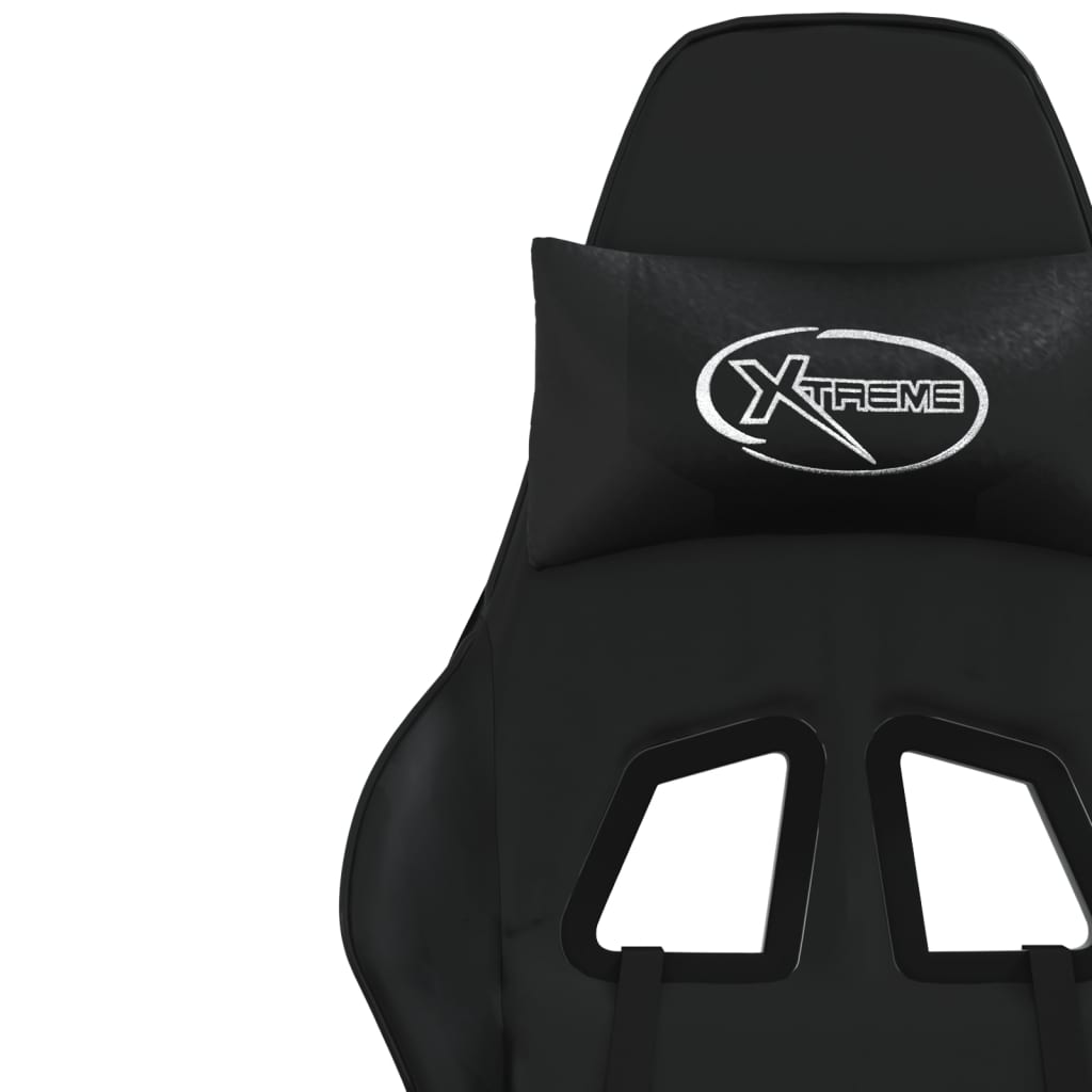 Gaming-Stuhl mit Fußstütze Schwarz Kunstleder