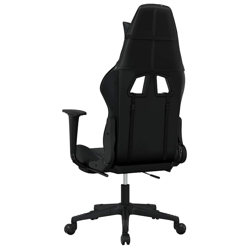 Gaming-Stuhl mit Fußstütze Schwarz Kunstleder