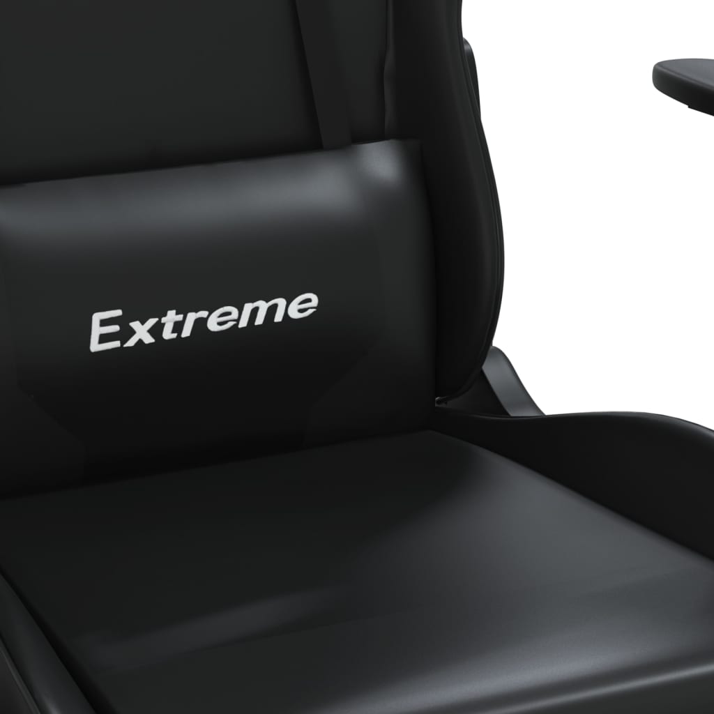 Gaming-Stuhl mit Fußstütze Schwarz Kunstleder