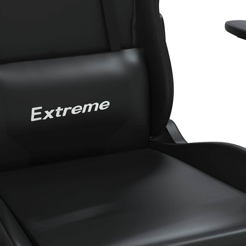 Gaming-Stuhl mit Fußstütze Schwarz Kunstleder