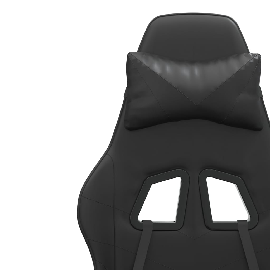 Gaming-Stuhl mit Fußstütze Schwarz Kunstleder