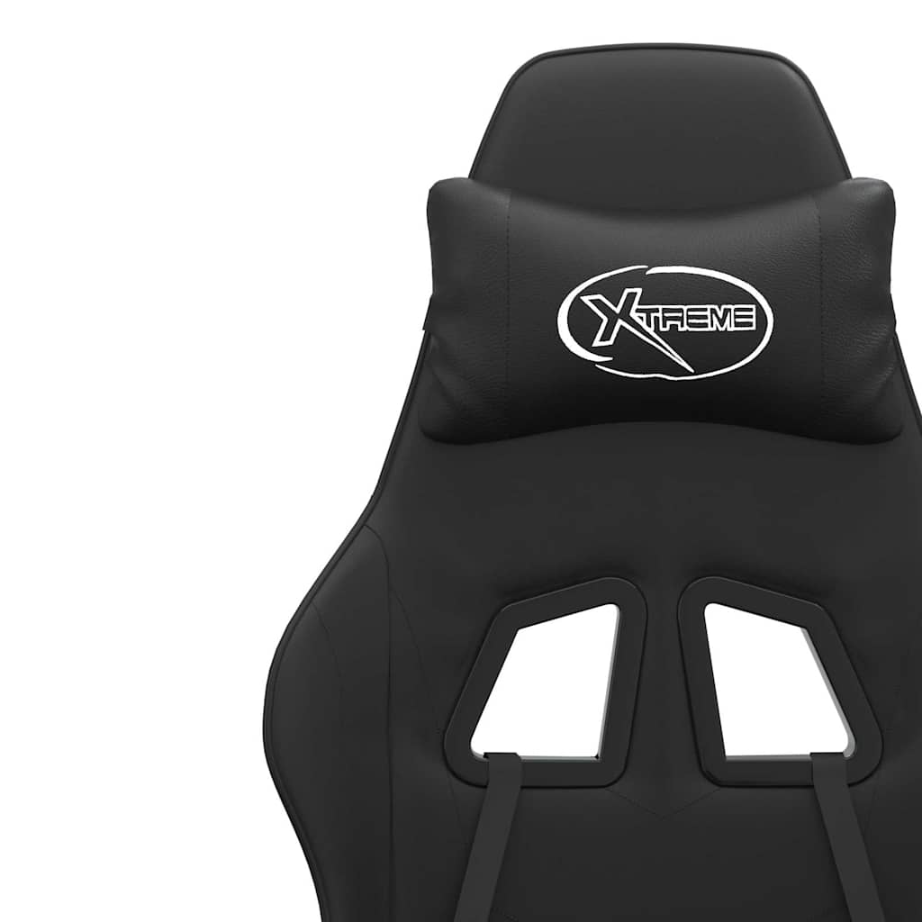 Gaming-Stuhl mit Fußstütze Schwarz Kunstleder