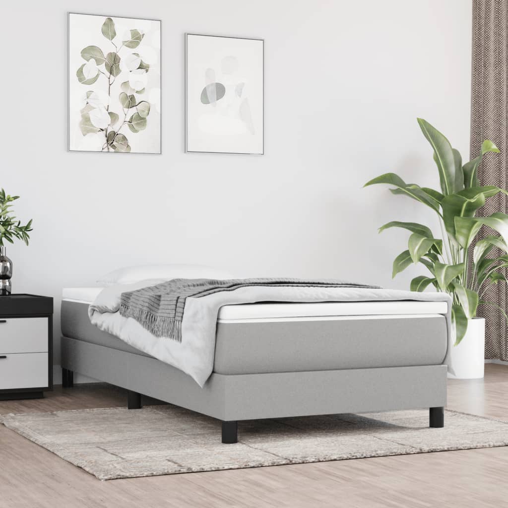 Boxspringbettgestell Hellgrau 80x200 cm Stoff